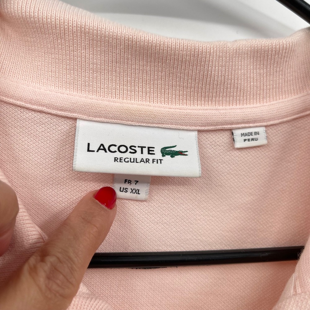 Lacoste Regular Fit Pink Short Sleeve Polo Shirt Men's XXL - Picture 5 of 11